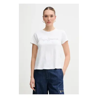 Bavlněné tričko Pepe Jeans RYLEIGH bílá barva, PL506014