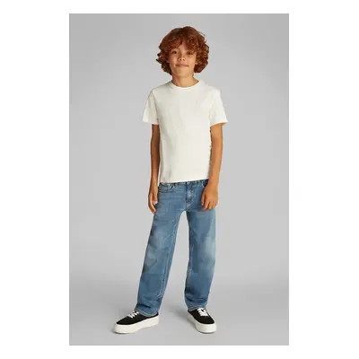 Dětské bavlněné tričko Calvin Klein Jeans bílá barva, IB0IB02451