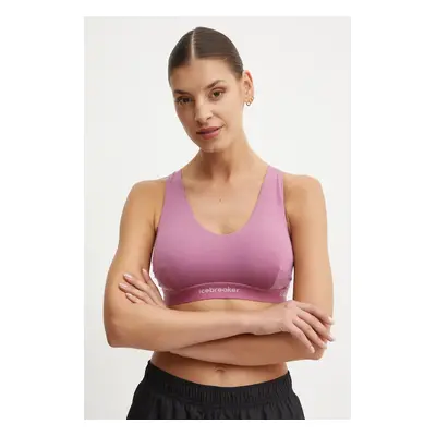 Funkční prádlo Icebreaker Merino Blend 125 Cool-Lite Sprite Racerback Bra růžová barva, IB0A5724