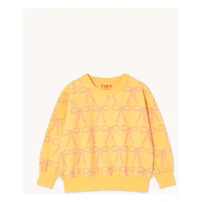 Dětská mikina Tinycottons BOWS SWEATSHIRT žlutá barva, vzorovaná, SS25-056