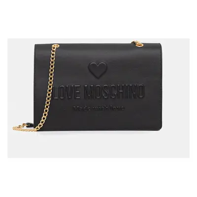 Kožená kabelka Love Moschino černá barva, JC4113PP1