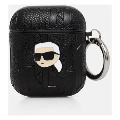 Obal na Karl Lagerfeld AirPods 1/2 černá barva, KLA2PGKIPK