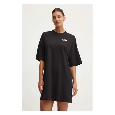 Šaty The North Face W S/S Essential Oversize Tee Dress černá barva, mini, oversize, NF0A87NFJK31