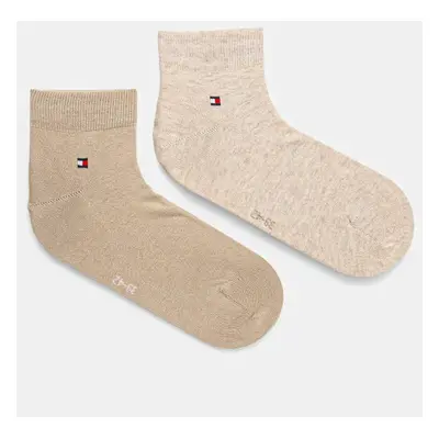 Ponožky Tommy Hilfiger 2-pack pánské, béžová barva, 342025001