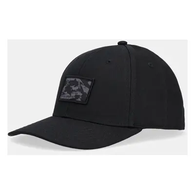 Bavlněná baseballová čepice Alpha Industries Crew Camo Cap černá barva, s aplikací, 156903