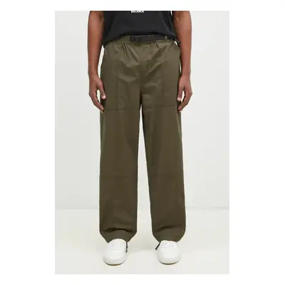 Kalhoty Butter Goods TRS Pant pánské, zelená barva, jednoduché, BG243722