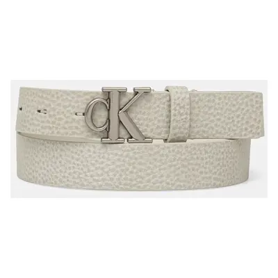 Kožený pásek Calvin Klein Jeans dámský, béžová barva, LV04K7003G