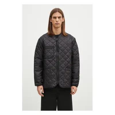 Bunda Barbour Liddesdale Liner Quilted Jacket pánská, černá barva, přechodná, oversize, MQU1788