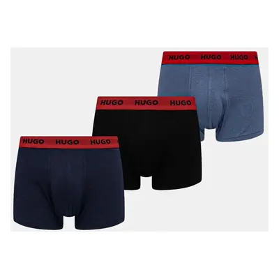 Boxerky HUGO 3-pack pánské, červená barva, 50532611