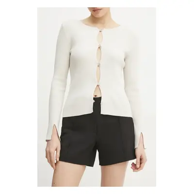 Kraťasy Guess CORALISE dámské, černá barva, hladké, high waist, W5RD12 WGX02