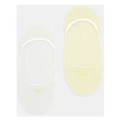 Ponožky Calvin Klein 2-pack dámské, žlutá barva, 701218767