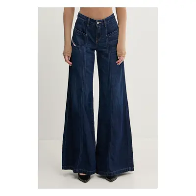 Džíny s příměsí lnu Diesel D-AKII L.32 TROUSERS high waist, A12808.068RA