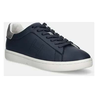 Kožené sneakers boty Hackett London BOND MINIMAL tmavomodrá barva, HMS21457