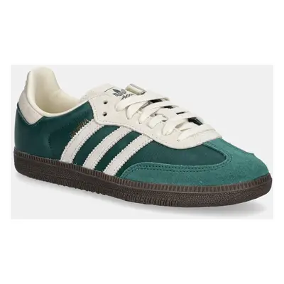 Kožené sneakers boty adidas Originals Samba OG zelená barva, JI3215