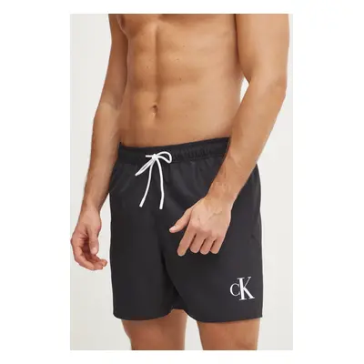 Plavkové šortky Calvin Klein černá barva, KM0KM01101