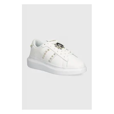 Kožené sneakers boty Just Cavalli bílá barva, 77RA3SB3