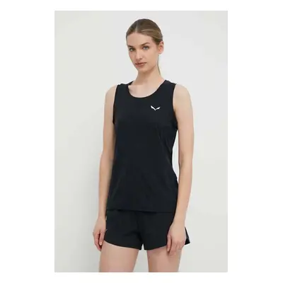 Sportovní top Salewa PUEZ SPORTY DRY dámský, černá barva, 00-0000028634