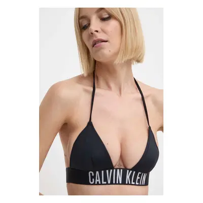 Plavková podprsenka Calvin Klein černá barva, měkký košík, KW0KW02581