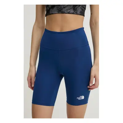 Sportovní šortky The North Face Flex dámské, tmavomodrá barva, hladké, high waist, NF0A8BRVD1R1