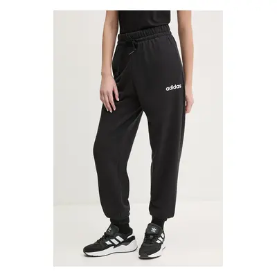 Kalhoty adidas Essentials Linear dámské, černá barva, hladké, JC5948