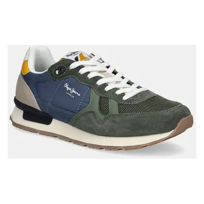 Sneakers boty Pepe Jeans BRIT CAMP M zelená barva, PMS40030