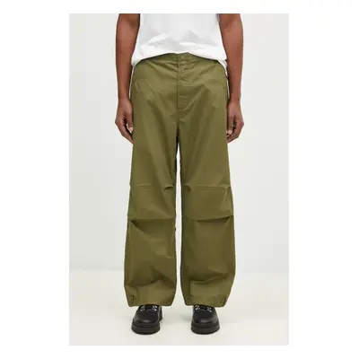 Bavlněné kalhoty Maharishi Bonsai Landscape Loose Snopants zelená barva, jednoduché, 5346.OLIVE