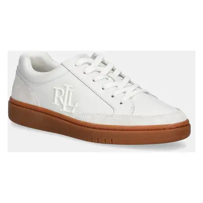 Kožené sneakers boty Lauren Ralph Lauren Hailey 6 bílá barva, 802959240001