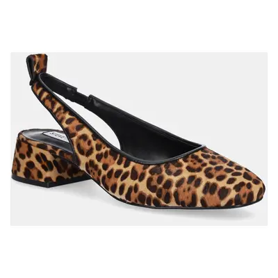 Kožené lodičky Steve Madden Smitten-LP hnědá barva, na podpatku, s odkrytou patou, SM11003685