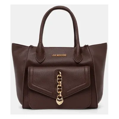 Kabelka Love Moschino hnědá barva, JC4387PP0L