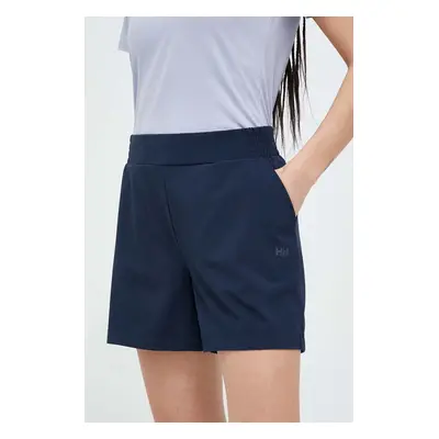 Outdoorové šortky Helly Hansen Thalia 2.0 tmavomodrá barva, high waist, 34328