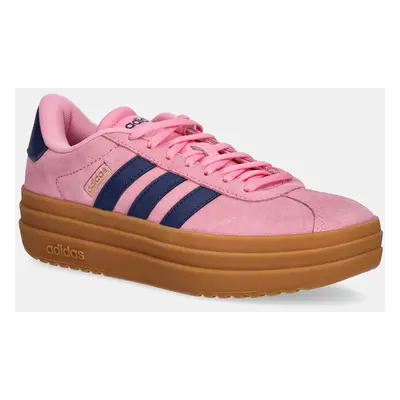 Semišové sneakers boty adidas Vl Court Bold růžová barva, JI1789