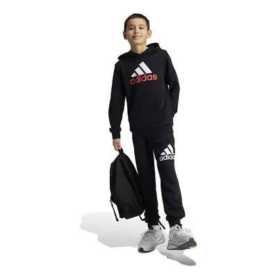 Dětská mikina adidas U BL 2 HOODIE černá barva, s kapucí, s potiskem, IV7323