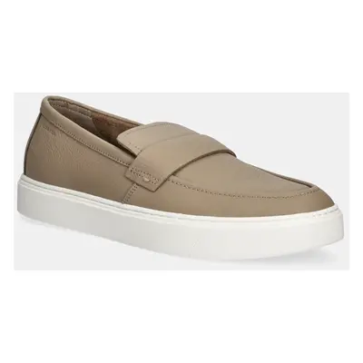 Kožené mokasíny Calvin Klein MOCCASIN LTH UNLINED pánské, hnědá barva, HM0HM01813