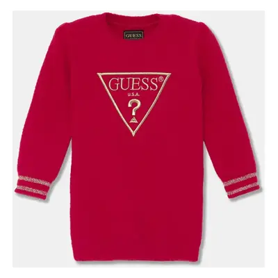 Dívčí šaty Guess vínová barva, mini, K4BK02 Z3220