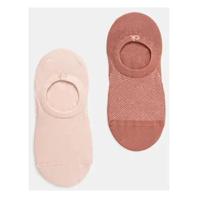 Ponožky Calvin Klein 2-pack dámské, oranžová barva, 701232644