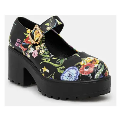 Lodičky Koi Footwear TIRA MARY JANES ‘FLORAL EDITION’ černá barva, na podpatku, ND68