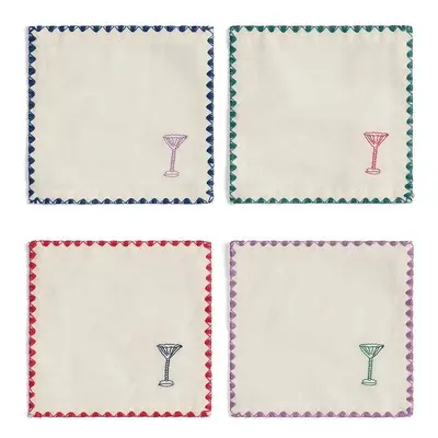 Sada koktejlových ubrousků &k amsterdam Napkin Cocktail Zigzag 4-pack