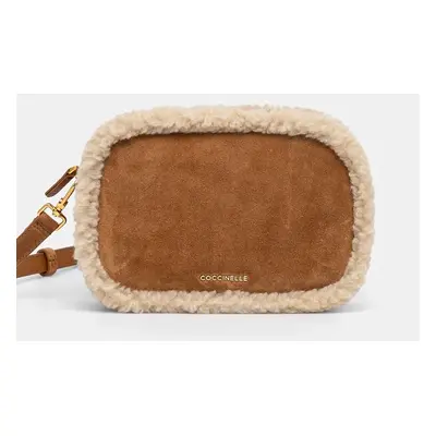 Kabelka Coccinelle TEBE ECO SHEARLING hnědá barva, E5 RNS 55 I1 01