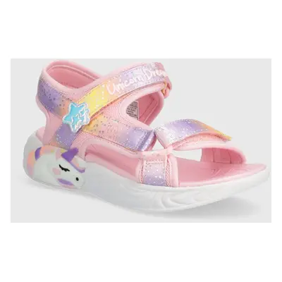 Dětské sandály Skechers UNICORN DREAMS SANDAL MAJESTIC BLISS růžová barva