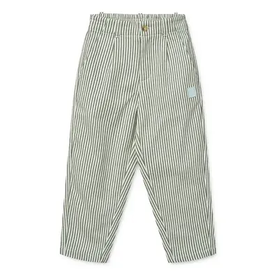 Dětské bavlněné kalhoty Liewood Beal Stripe Pants zelená barva, vzorované, LW19927