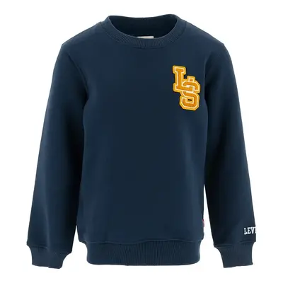 Dětská mikina Levi's LS MONOGRAM CREWNECK tmavomodrá barva, s potiskem, 8EL507