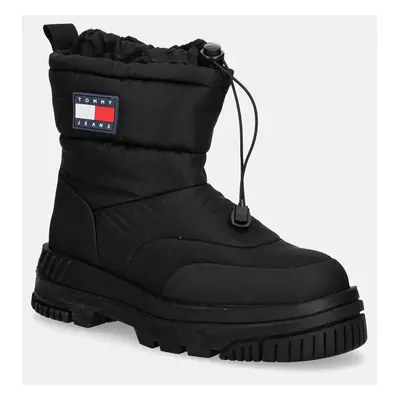 Sněhule Tommy Jeans TJM SNOW BOOT černá barva, EM0EM01449