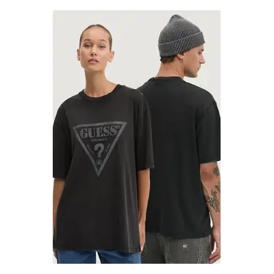 Bavlněné tričko Guess Originals černá barva, s potiskem, M4BI13 K8FQ4