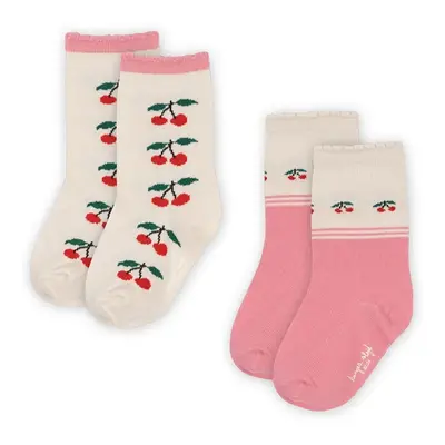 Dětské ponožky Konges Sløjd 2 PACK JACQUARD SOCKS 2-pack růžová barva, KS102758