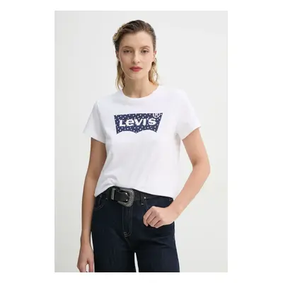 Bavlněné tričko Levi's THE PERFECT TEE bílá barva, 17369