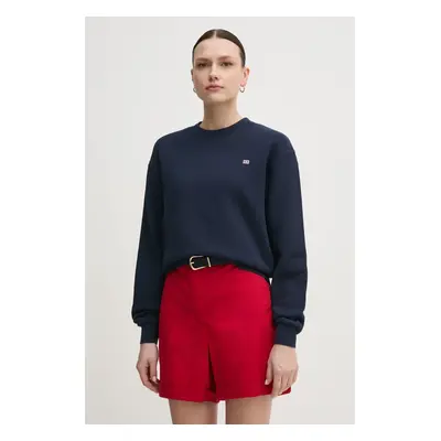 Bavlněná mikina Tommy Hilfiger dámská, tmavomodrá barva, hladká, WW0WW45980