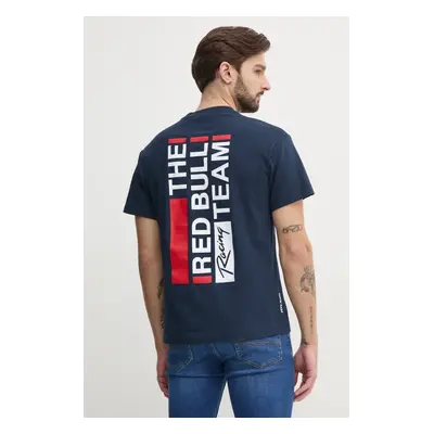 Bavlněné tričko Red Bull Racing x Pepe Jeans REDBULL TEAM TEE tmavomodrá barva, RM500014