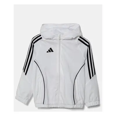 Dětská mikina adidas Performance bílá barva, s kapucí, vzorovaná, IM8799