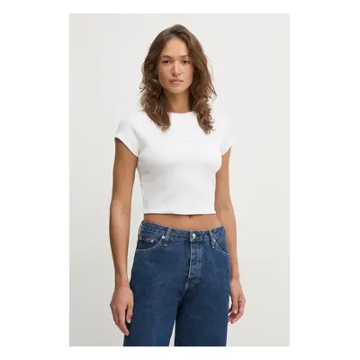 Tričko Calvin Klein Jeans bílá barva, LV047AB802