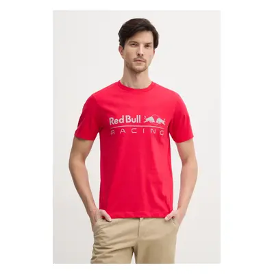 Bavlněné tričko Red Bull Racing x Pepe Jeans LOGO TEE červená barva, s potiskem, RM500016